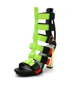 Jady Rose Shop Sandals Strappy Gold-Heel Gladiators- High Heel Sandals