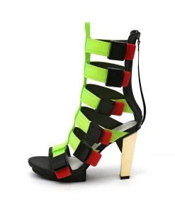 Jady Rose Shop Sandals Strappy Gold-Heel Gladiators- High Heel Sandals