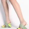 Jady Rose JadyRose | Wedge Heel Genuine Leather Neon Green Sandal NEW ARRIVALS