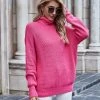 MY Smaibulun | ILLY Turtleneck Basic Knit Sweater - Neon Pink