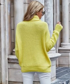 MY Smaibulun | ILLY Turtleneck Basic Knit Sweater - Neon Yellow New In Clothing