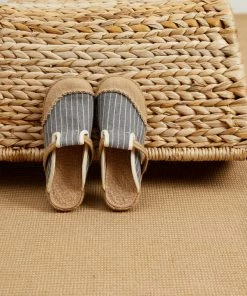 TC Cactus Rose |Stripe Strap-Accent Linen Mules Epadrilles - Women New In Shoes