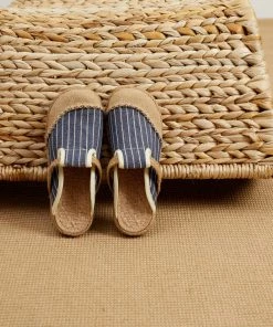 TC Cactus Rose |Stripe Strap-Accent Linen Mules Epadrilles - Women New In Shoes