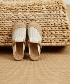 TC Cactus Rose |Stripe Strap-Accent Linen Mules Epadrilles - Women New In Shoes