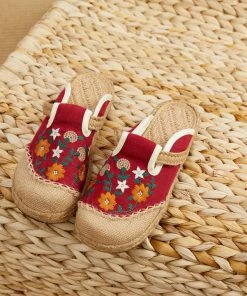 TC Cactus Rose | Summer Blooms Embroidered Mules - Women New In Shoes