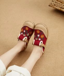 TC Cactus Rose | Summer Blooms Embroidered Mules - Women New In Shoes
