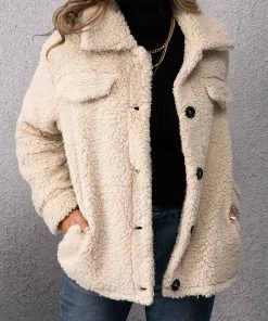 YBL Smaibulun | Pocket Button-Down Teddy Peacoat