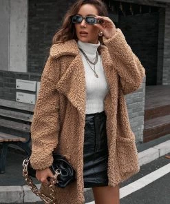 YBL New In Clothing Smaibulun Doll | Khaki Single-Breasted Fleece Coat