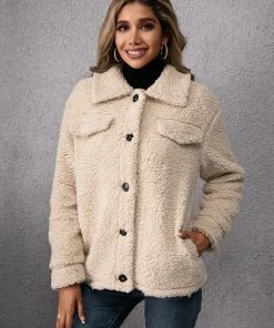 YBL Smaibulun | Pocket Button-Down Teddy Peacoat