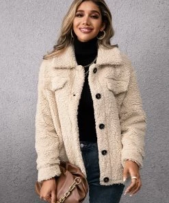 YBL Smaibulun | Pocket Button-Down Teddy Peacoat