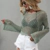 MY AIDA CROCHET KNIT TOP - OLIVE New In Clothing