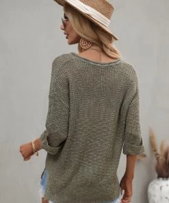 MY CAUGHT KNIT TOP - OLIVE