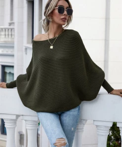 MY New In Clothing Smaibulun | GISELE Lantern Sleeve Tighten Cuff Knit Top - Olive