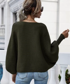 MY New In Clothing Smaibulun | GISELE Lantern Sleeve Tighten Cuff Knit Top - Olive