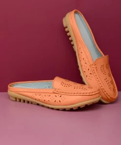 ATC Laser Cut Out Mules Loafers - Women