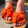 HT New In Shoes En Bloom | Lola Orange Bow Sandals