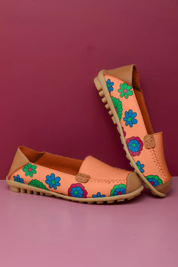 ATC Floral Print-Accent Leather Loafers - MAMA LOVE 20 ATC Floral Print-Accent Leather Loafers - MAMA LOVE