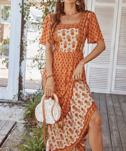 DY ISABELLA BOHO MAXI DRESS - YAM ORANGE