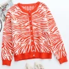 MY NEW ARRIVALS Smaibulun | Tiger Year Animal Patterned Knit Cardigan - Orange