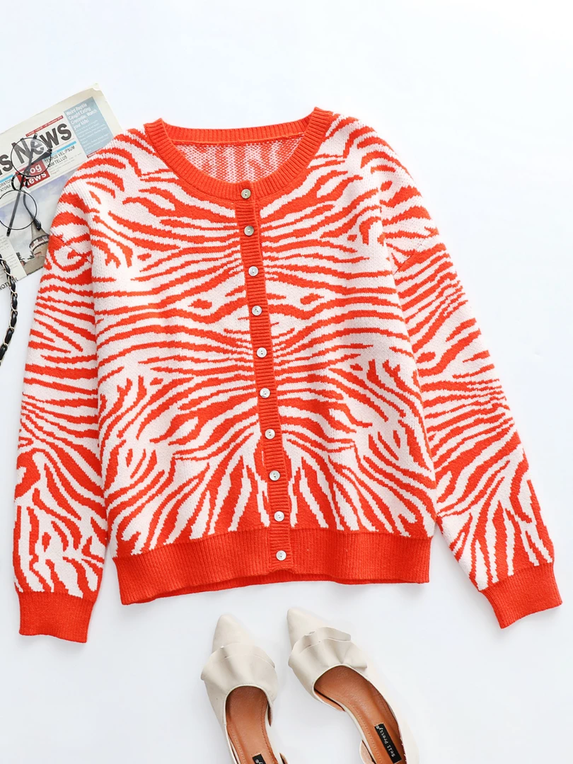 MY NEW ARRIVALS Smaibulun | Tiger Year Animal Patterned Knit Cardigan - Orange 1 MY NEW ARRIVALS Smaibulun | Tiger Year Animal Patterned Knit Cardigan - Orange