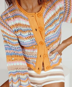MY Smaibulun | Pumpkin Date Knit Cardigan - Orange New In Clothing