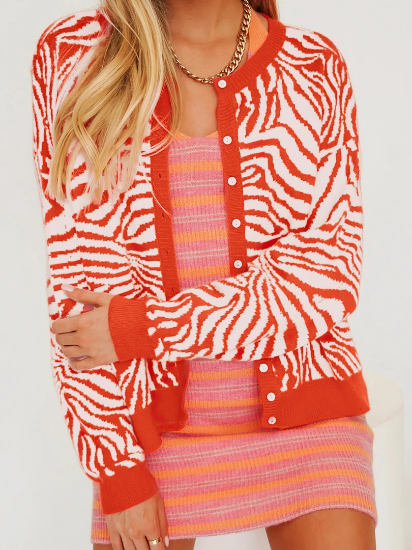 MY NEW ARRIVALS Smaibulun | Tiger Year Animal Patterned Knit Cardigan - Orange 2 MY NEW ARRIVALS Smaibulun | Tiger Year Animal Patterned Knit Cardigan - Orange