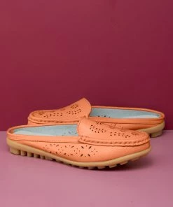 ATC Laser Cut Out Mules Loafers - Women