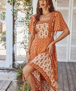 DY ISABELLA BOHO MAXI DRESS - YAM ORANGE