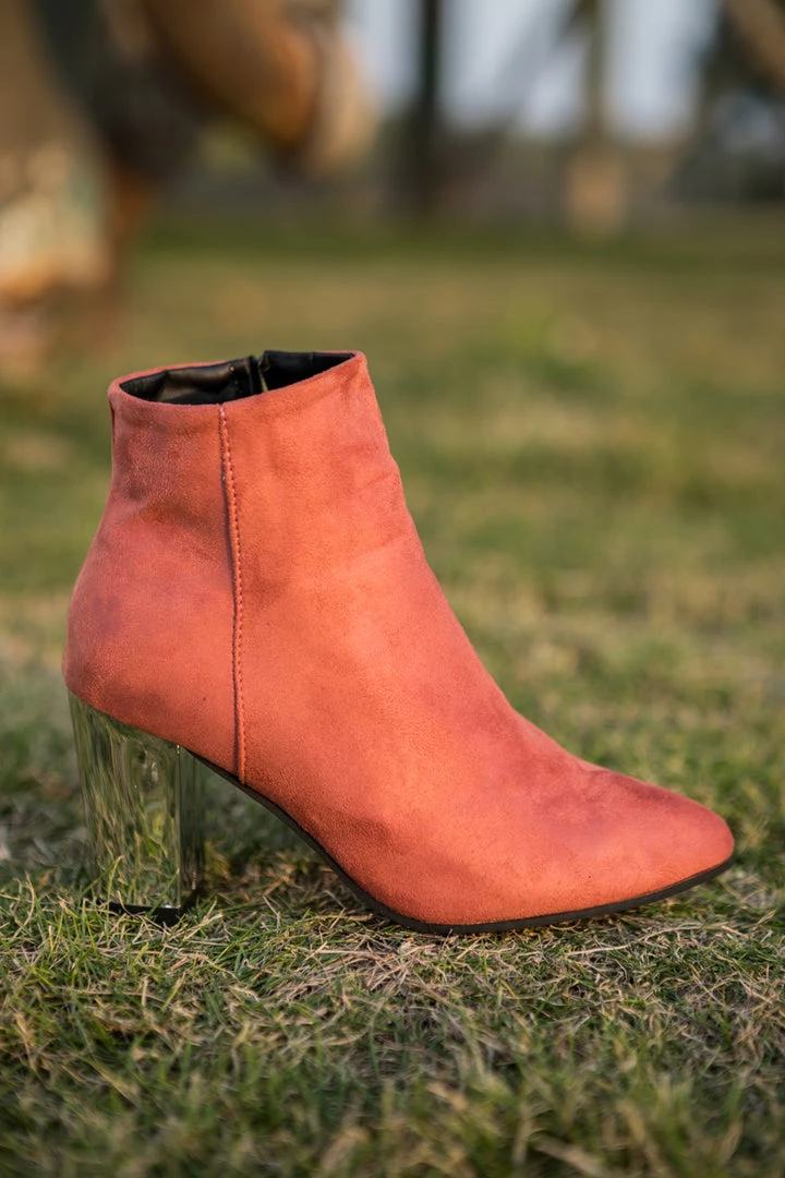 HYHE NEW ARRIVALS EN BLOOM | Orange Mirror Heel Suede Ankle Boots 6 HYHE NEW ARRIVALS EN BLOOM | Orange Mirror Heel Suede Ankle Boots