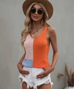 MY BABETTE KNIT TANK - ORANGE New In Clothing