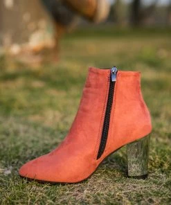 HYHE NEW ARRIVALS EN BLOOM | Orange Mirror Heel Suede Ankle Boots 13 HYHE NEW ARRIVALS EN BLOOM | Orange Mirror Heel Suede Ankle Boots