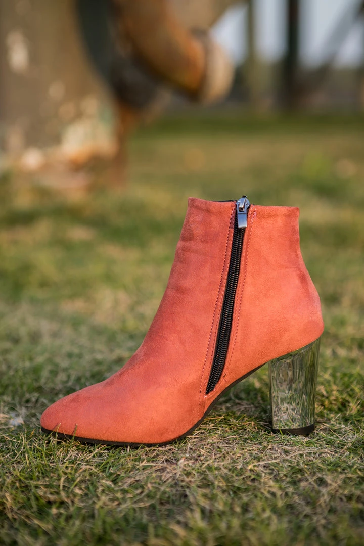 HYHE NEW ARRIVALS EN BLOOM | Orange Mirror Heel Suede Ankle Boots 7 HYHE NEW ARRIVALS EN BLOOM | Orange Mirror Heel Suede Ankle Boots