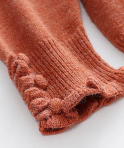 MY Smaibulun | DARIUS Drop Shoulder V-neck Knit Top - Orange