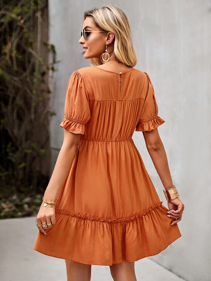 DY GEORGIANA DRESS - ORANGE 3 DY GEORGIANA DRESS - ORANGE