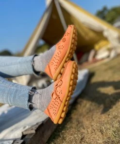 ATC Side Tie Laser Cut Round-Toe Loafers - MAMA LOVE