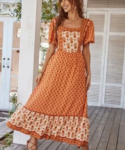 DY ISABELLA BOHO MAXI DRESS - YAM ORANGE