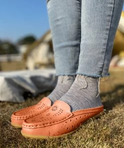 ATC Laser Cut Out Mules Loafers - Women