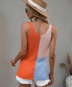 MY BABETTE KNIT TANK - ORANGE New In Clothing