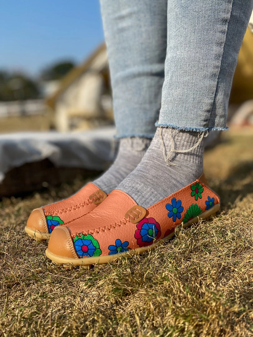 ATC Floral Print-Accent Leather Loafers - MAMA LOVE 13 ATC Floral Print-Accent Leather Loafers - MAMA LOVE