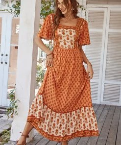 DY ISABELLA BOHO MAXI DRESS - YAM ORANGE