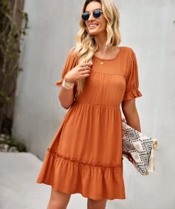 DY GEORGIANA DRESS - ORANGE 9 DY GEORGIANA DRESS - ORANGE