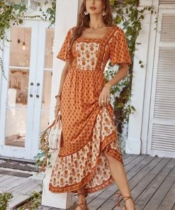 DY ISABELLA BOHO MAXI DRESS - YAM ORANGE