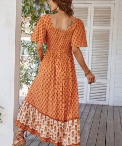 DY ISABELLA BOHO MAXI DRESS - YAM ORANGE