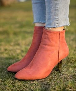 HYHE NEW ARRIVALS EN BLOOM | Orange Mirror Heel Suede Ankle Boots 9 HYHE NEW ARRIVALS EN BLOOM | Orange Mirror Heel Suede Ankle Boots