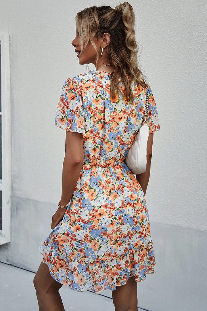 DY LUISA Floral Print Mini Dress - Orange 6 DY LUISA Floral Print Mini Dress - Orange