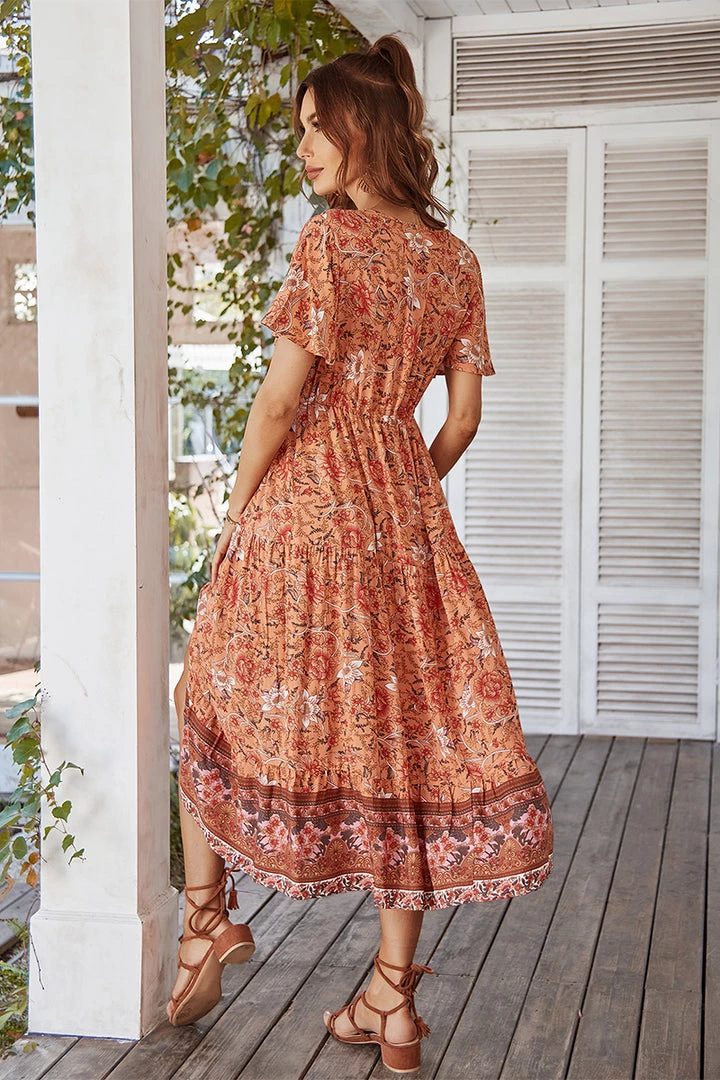 DY RICARDA BOHO MIDI DRESS - ORANGE PRINT NEW ARRIVALS 6 DY RICARDA BOHO MIDI DRESS - ORANGE PRINT NEW ARRIVALS