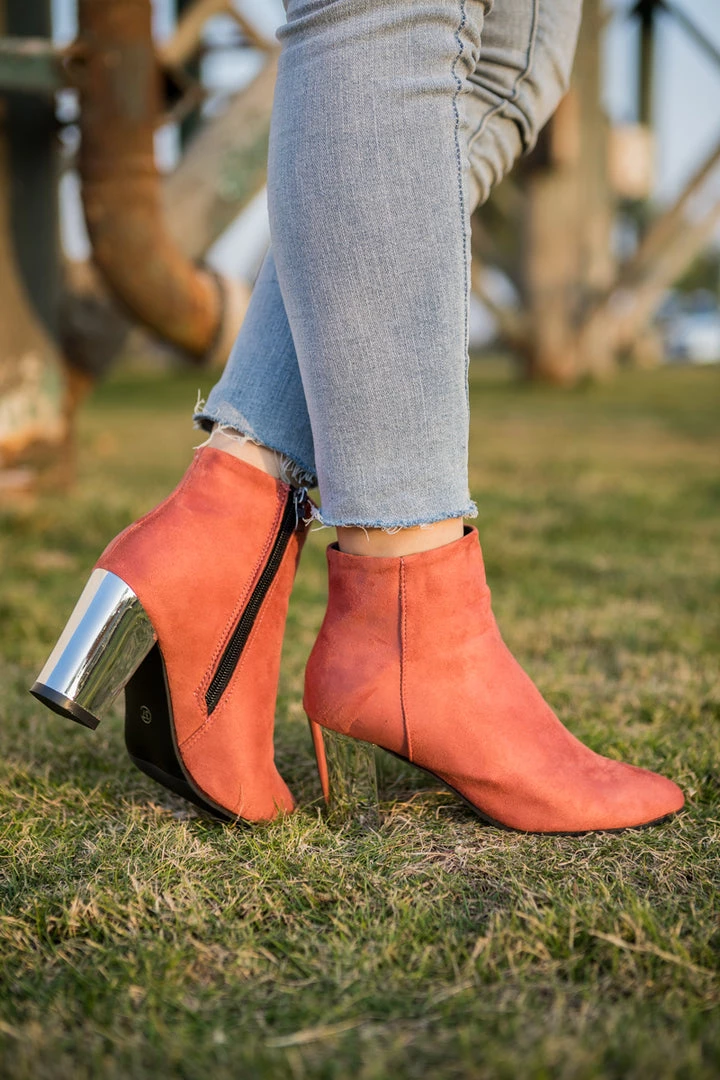 HYHE NEW ARRIVALS EN BLOOM | Orange Mirror Heel Suede Ankle Boots 4 HYHE NEW ARRIVALS EN BLOOM | Orange Mirror Heel Suede Ankle Boots