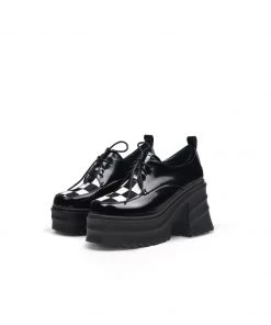 Jady Rose NEW ARRIVALS JadyRose | Black Patent Leather Chunky Heel Oxford