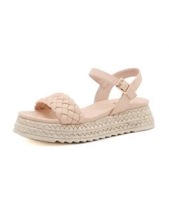 SIKETU | BRAIDED STRAP PEACH ESPADRILLE SANDAL