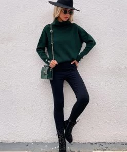 MY Smaibulun | Pine Green Oversized Collar Turtleneck Knit Sweater 11 MY Smaibulun | Pine Green Oversized Collar Turtleneck Knit Sweater